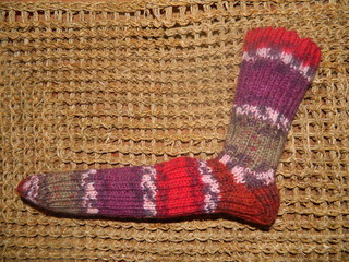 Warm, funny multicolored connected manually cozy home sock