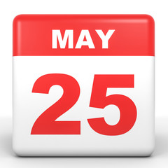 May 25. Calendar on white background.