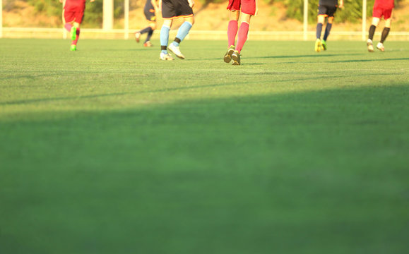 Soccer game players on field