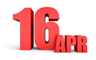 April 16. Text on white background.