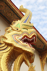 Fototapeta na wymiar Naga statue in the temple, Thailand.