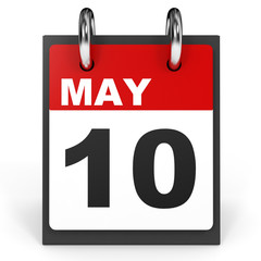 May 10. Calendar on white background.