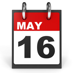 May 16. Calendar on white background.