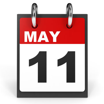 May 11. Calendar on white background.