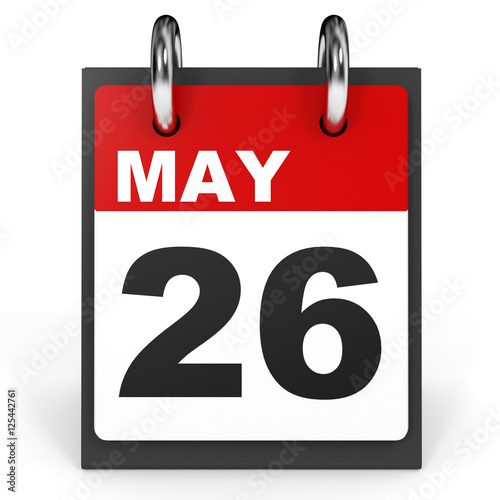  May 26 Calendar On White Background Stockfotos Und Lizenzfreie