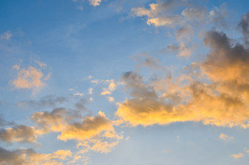cumulus clouds in the twilight time