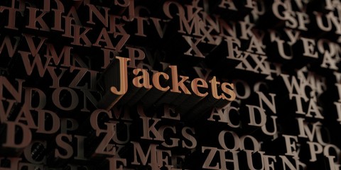 Jackets - Wooden 3D rendered letters/message.  Can be used for an online banner ad or a print postcard.