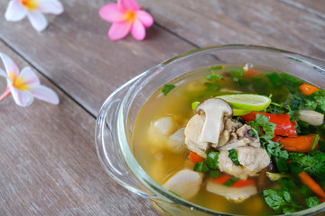 Tom Yum Gai,Northern Style Spicy Chicken Soup.