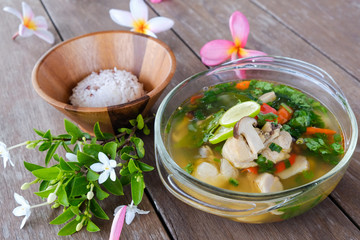Tom Yum Gai,Northern Style Spicy Chicken Soup.
