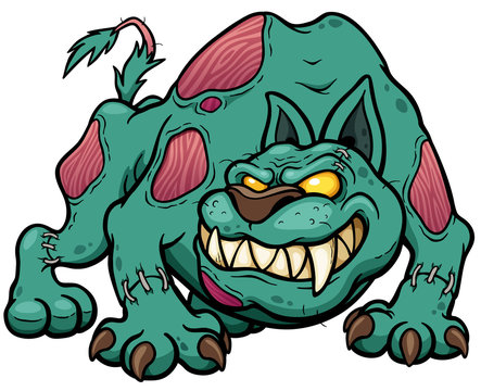Vector illustration of Cartoon Dog zombie