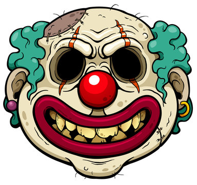 scary cartoon clowns faces