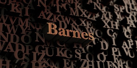Barnes - Wooden 3D rendered letters/message.  Can be used for an online banner ad or a print postcard.