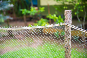 Mesh fence for pet in garden