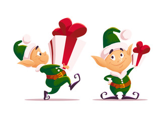 Vector flat happy new year and merry christmas illustration