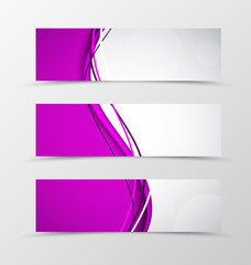 Set of header banner dynamic wave design