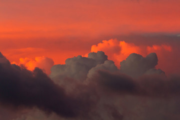Red and dark clouds
