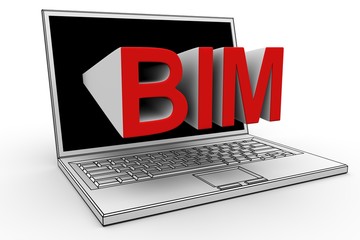 BIM as text in the notebook 3D illustration