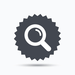 Obraz premium Magnifier icon. Search magnifying glass sign.