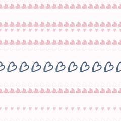 Doodle seamless pattern with hearts