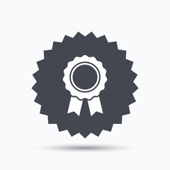 Medal icon. Winner award emblem sign.