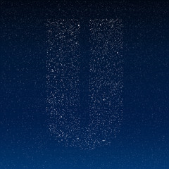 Vector abstract alphabet of stars. The starry sky.