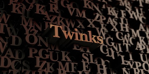 Twinks - Wooden 3D rendered letters/message.  Can be used for an online banner ad or a print postcard.