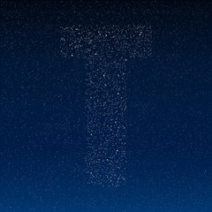 Vector abstract alphabet of stars. The starry sky.