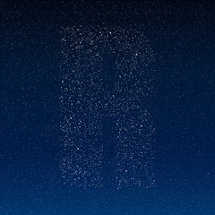 Obraz premium Vector abstract alphabet of stars. The starry sky.