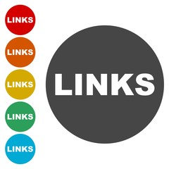 Links button, Links icon set