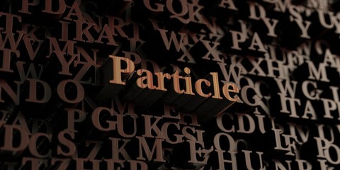 Particle - Wooden 3D rendered letters/message.  Can be used for an online banner ad or a print postcard.