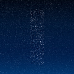 Vector abstract alphabet of stars. The starry sky.