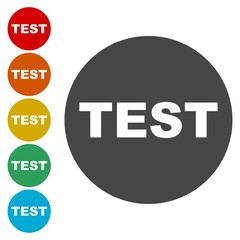 Test button, Test icon set