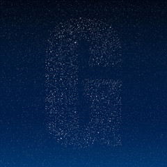 Vector abstract alphabet of stars. The starry sky.