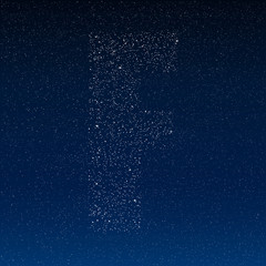 Vector abstract alphabet of stars. The starry sky.