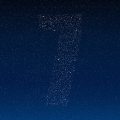 Vector abstract alphabet of stars. The starry sky.