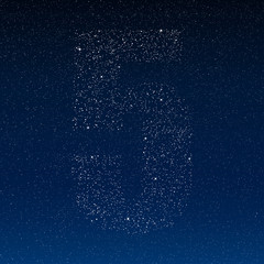 Vector abstract alphabet of stars. The starry sky.