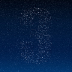 Vector abstract alphabet of stars. The starry sky.