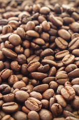 Coffee beans background. over light [blur and select focus background] 