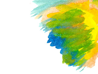 Watercolor brush strokes abstract painted background.