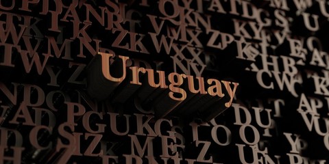 Fototapeta na wymiar Uruguay - Wooden 3D rendered letters/message. Can be used for an online banner ad or a print postcard.