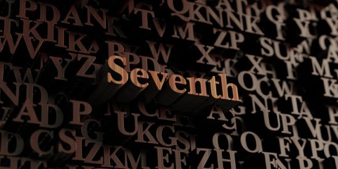 Seventh - Wooden 3D rendered letters/message.  Can be used for an online banner ad or a print postcard.