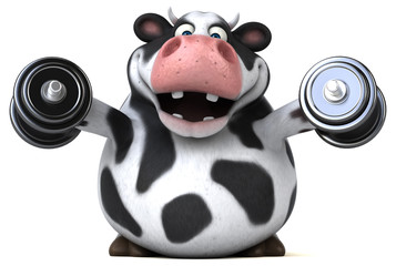 Naklejka premium Fun cow - 3D Illustration