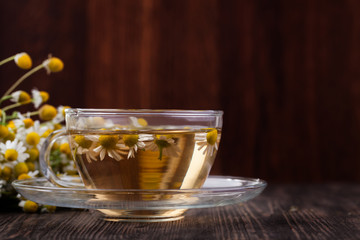 Cup of medicinal chamomile tea