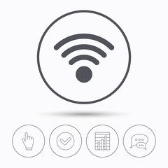 Wifi icon. Wireless internet sign.