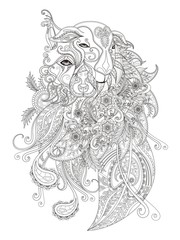 Fantastic adult coloring page