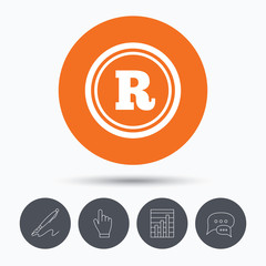 Registered trademark icon. Intellectual work.
