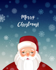 Kindly Santa Claus.Vector template with copy space
