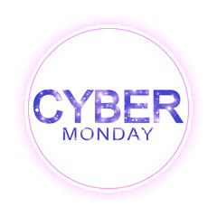 Cyber Monday Sale sign template. Promotional banner design. Label Cyber Monday Sale.