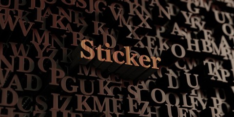Sticker - Wooden 3D rendered letters/message.  Can be used for an online banner ad or a print postcard.