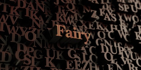 Fairy - Wooden 3D rendered letters/message.  Can be used for an online banner ad or a print postcard.